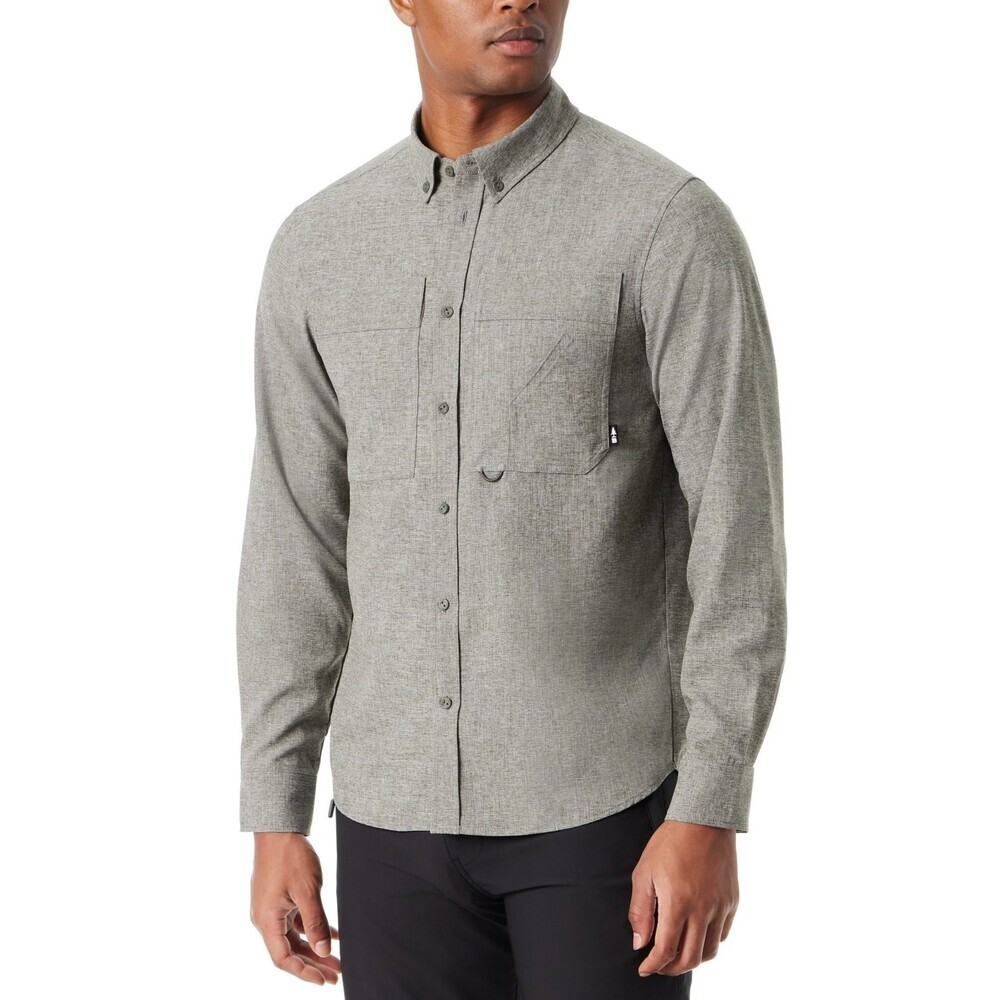 Bass Outdoor Flannel Shirt Mens Medium Heathered Deep Depth Button-Down FTS55